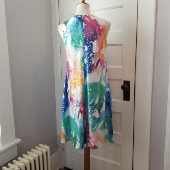 Julia Jordan Floral Sequin Dress, Size 6 - Picture 3 of 11